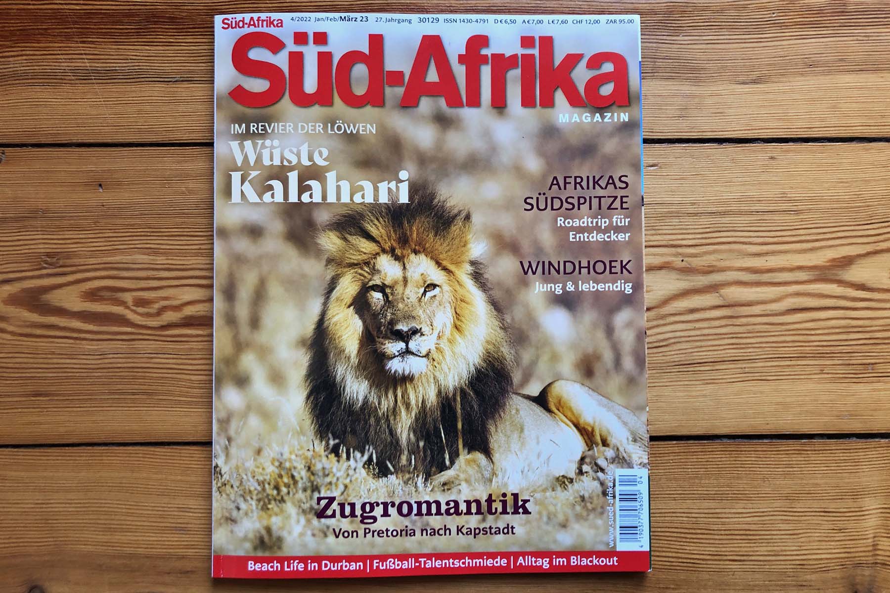 Coverfoto Südafrika mit einem Löwen